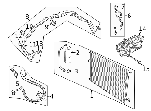 Condenser, Compressor & Lines for 2007 Saab 9-3 #0