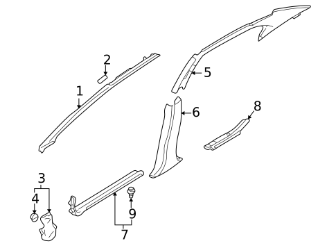 Interior Trim - Pillars for 2003 Mitsubishi Galant #0