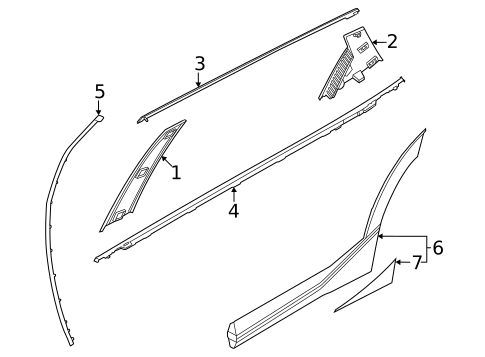 Exterior Trim - Rear Door for 2023 Kia EV6 #0