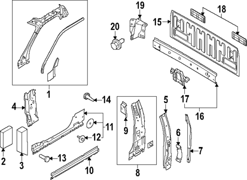 Hinge Pillar for 2025 Ford F-250 Super Duty #1