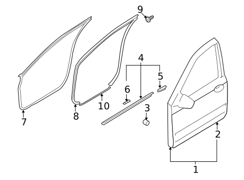 Door & Components for 2009 Hyundai Sonata #0