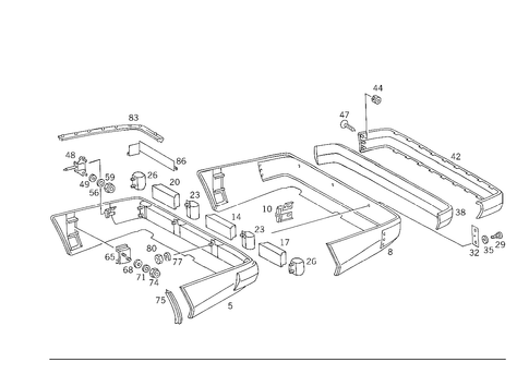 Rear Bumper for 1987 Mercedes-Benz 300TD #1
