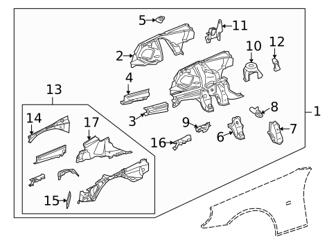 Structural Components & Rails for 2008 Chrysler Crossfire #0