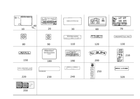 Type Plate, Guide Signs for 1999 Mercedes-Benz SLK230 #0
