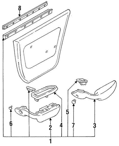 Interior Trim - Rear Door for 1993 Toyota Camry #0