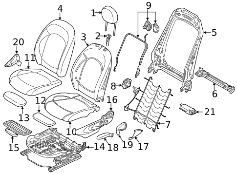 Passenger Seat Components for 2015 Mini Cooper #0