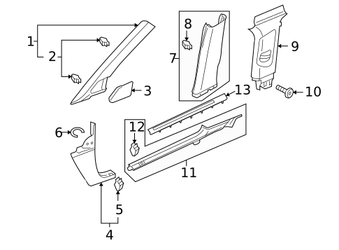 Interior Trim - Pillars for 2010 Audi A3 Quattro #0
