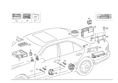Radio Set, Remote Control, Amplifier, CD-Player, Loudspeaker for 1994 Mercedes-Benz E420 #0