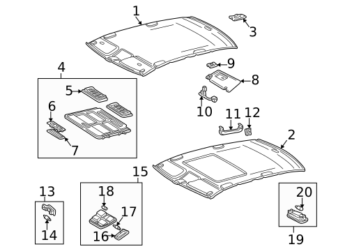 Interior Trim - Roof for 2002 Mercedes-Benz CLK430 #0