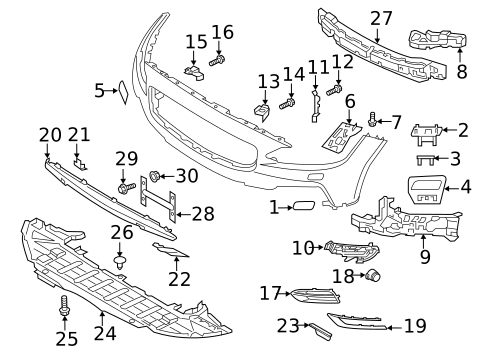 Bumper & Components - Front for 2018 Volvo V90 #1