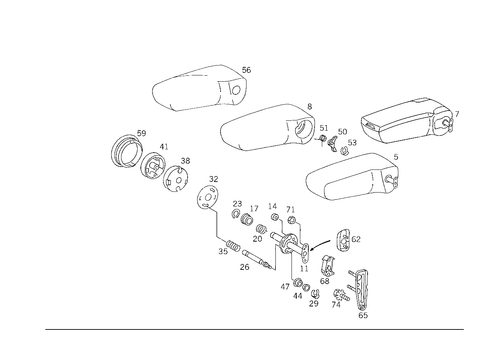 Folding Armrest for 1993 Mercedes-Benz 400E #1