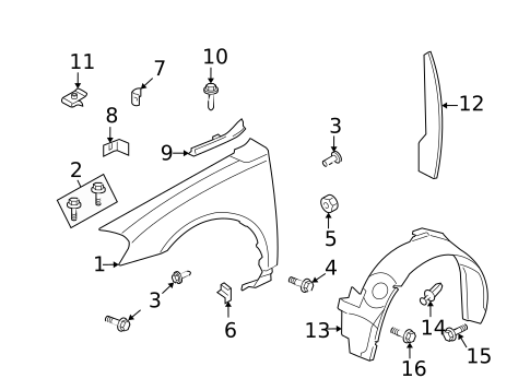 Fender & Components for 2010 Chevrolet Impala #0