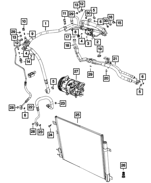 Air Conditioner and Heater Plumbing for 2020 Chrysler Pacifica #1