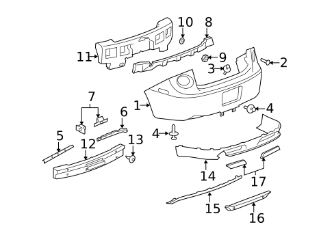 Bumper & Components - Rear for 2010 Chevrolet Cobalt #0
