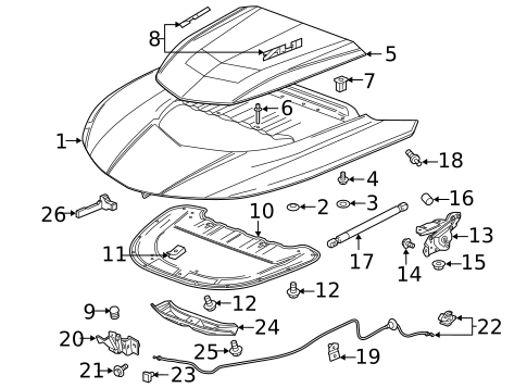 Hood & Components for 2020 Chevrolet Camaro #2