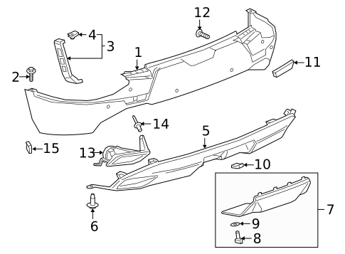 Bumper & Components - Rear for 2024 Chevrolet Blazer #1