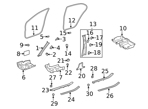 Interior Trim - Pillars for 2007 Mercedes-Benz CLK350 #2