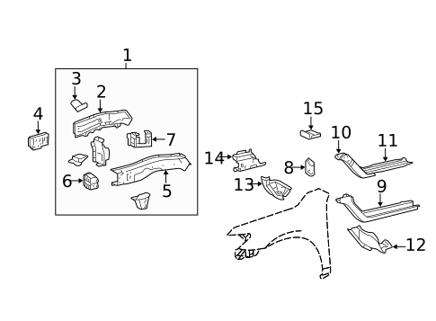Structural Components & Rails for 2010 Toyota Camry #1