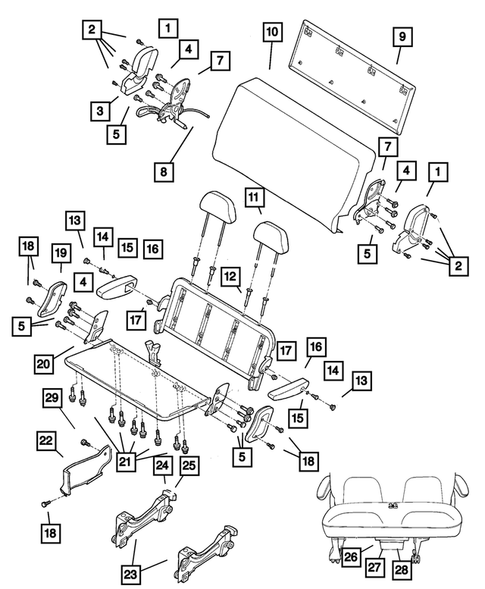 Adjusters, Covers, Shields and Risers for 2002 Chrysler Voyager #0