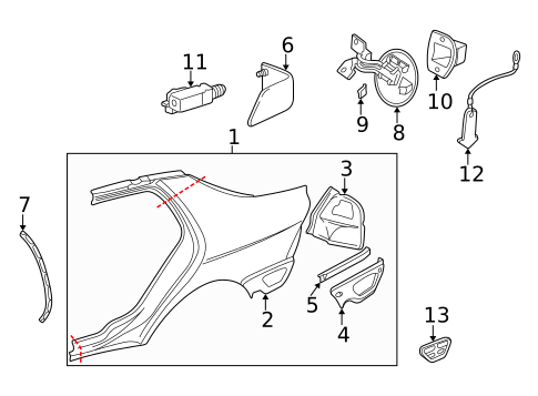 Quarter Panel & Components for 2005 Saab 9-5 #1