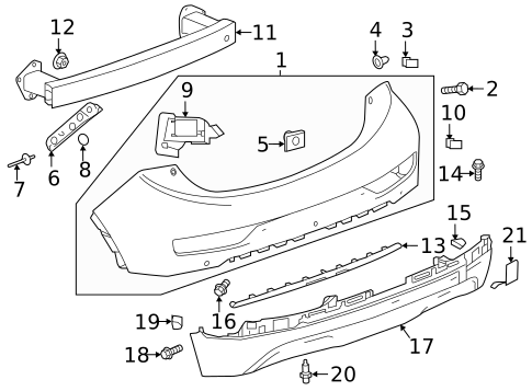 Bumper & Components - Rear for 2021 Chevrolet Bolt EV #0