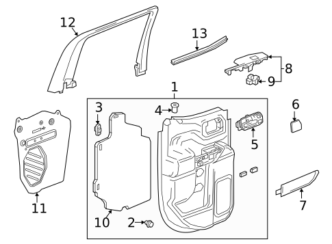 Interior Trim - Rear Door for 2024 GMC Sierra 2500 HD #1