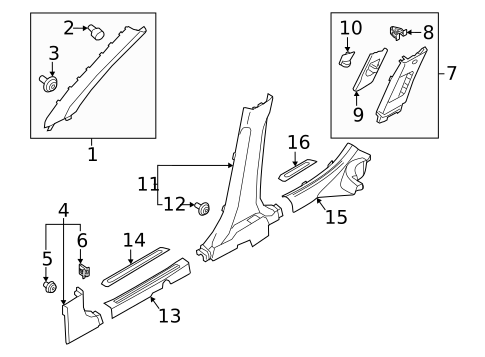 Interior Trim - Pillars for 2023 Kia Niro EV #0
