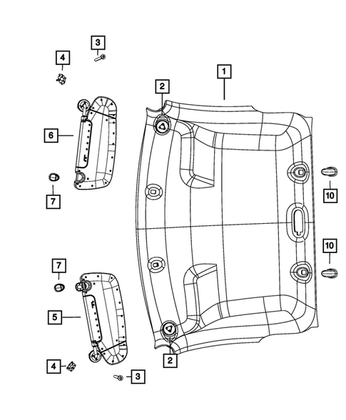 Headliners-Visors-Assist Straps for 2016 Ram 3500 #2