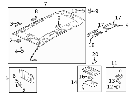 Interior Trim - Roof for 2010 Mitsubishi Endeavor #0