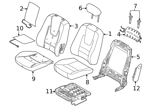 Front Seat Components for 2011 Ford Fusion #2