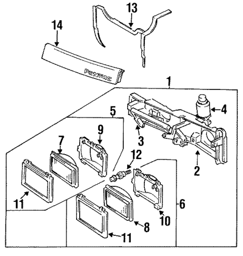 Headlamp Components for 1994 Pontiac Sunbird #0