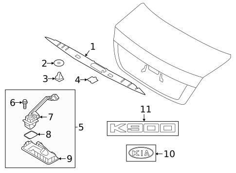 Exterior Trim - Trunk for 2019 Kia K900 #0