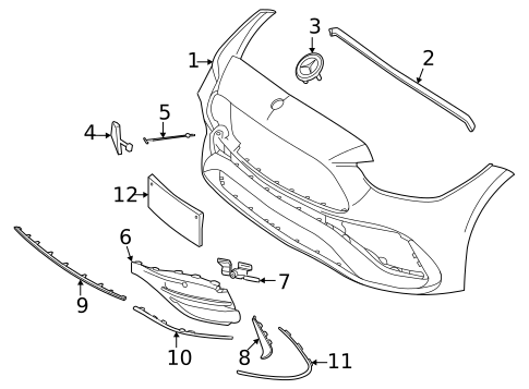 Bumper & Components - Front for 2025 Mercedes-Benz C 43 AMG® #3