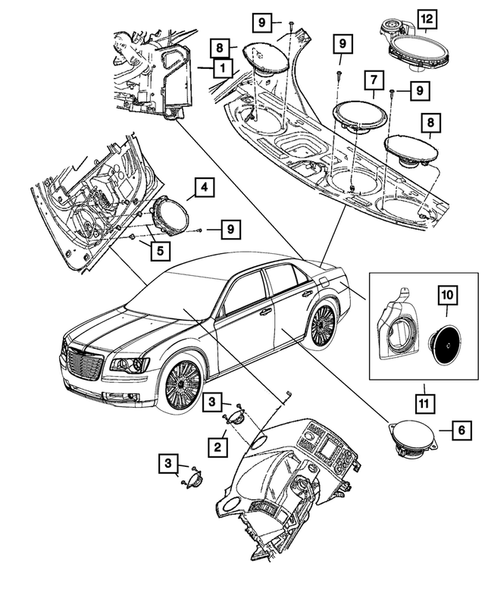 Radio, Antenna, Speakers, DVD, and Video systems for 2014 Chrysler 300 #0