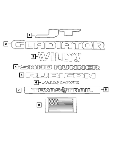 Decals and Tape strips for 2022 Jeep Gladiator #0