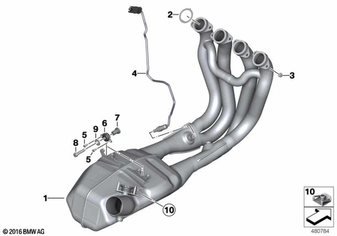 Exhaust System Parts with Mounts for 2020 BMW-Motorrad S 1000 R #4