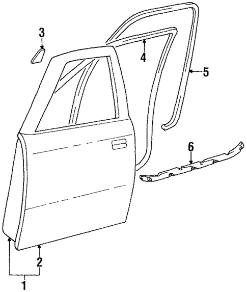 Door & Components for 1998 Lexus LS400 #0