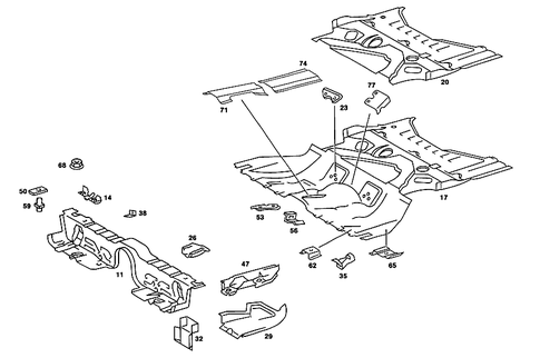 Rear End Floor for 1988 Mercedes-Benz 560SEL #1