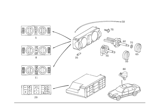 Heating/Air-Conditioner Operating Unit for 1999 Mercedes-Benz C43 AMG #0
