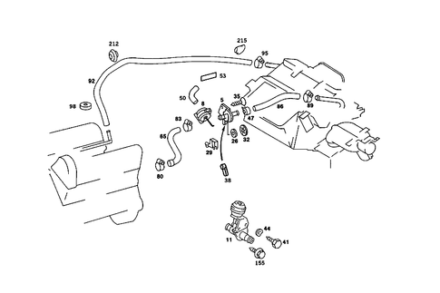 Heating Water Connection for 1985 Mercedes-Benz 380SL #0