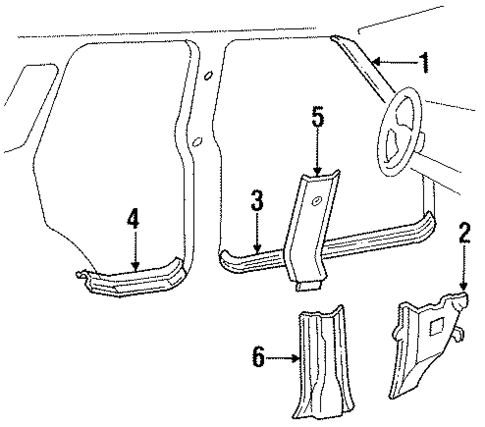 Interior Trim - Pillars for 1994 Honda Passport #0
