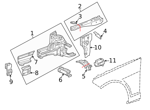 Structural Components & Rails for 2017 Mercedes-Benz CLS63 AMG S #0