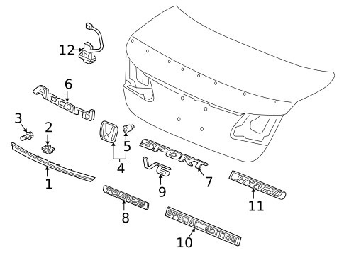 Exterior Trim - Trunk for 2014 Honda Accord #0