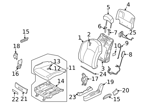 Front Seat Components for 2008 INFINITI FX35 #0