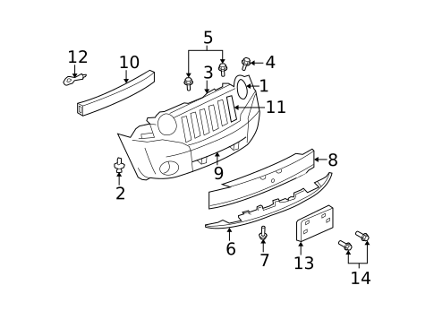 Bumper & Components - Front for 2010 Jeep Compass #0