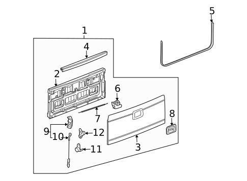 Gate & Hardware for 2005 Hummer H2 #1