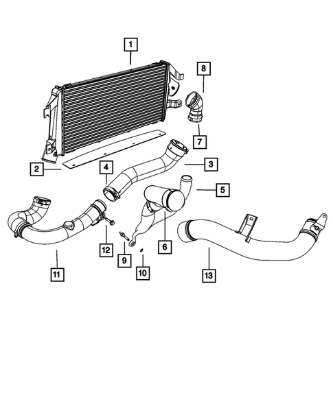 Radiator and Related Parts; Charge Air Cooler for 2010 Dodge Caliber #2