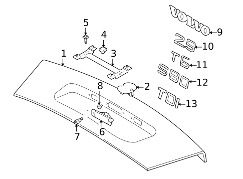 Exterior Trim - Trunk for 2006 Volvo S80 #0