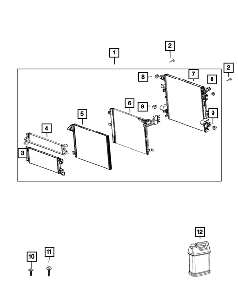 Radiator and Related Parts; Charge Air Cooler for 2019 Jeep Wrangler #0