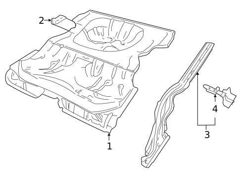 Rear Floor & Rails for 1999 Saab 9-3 #1